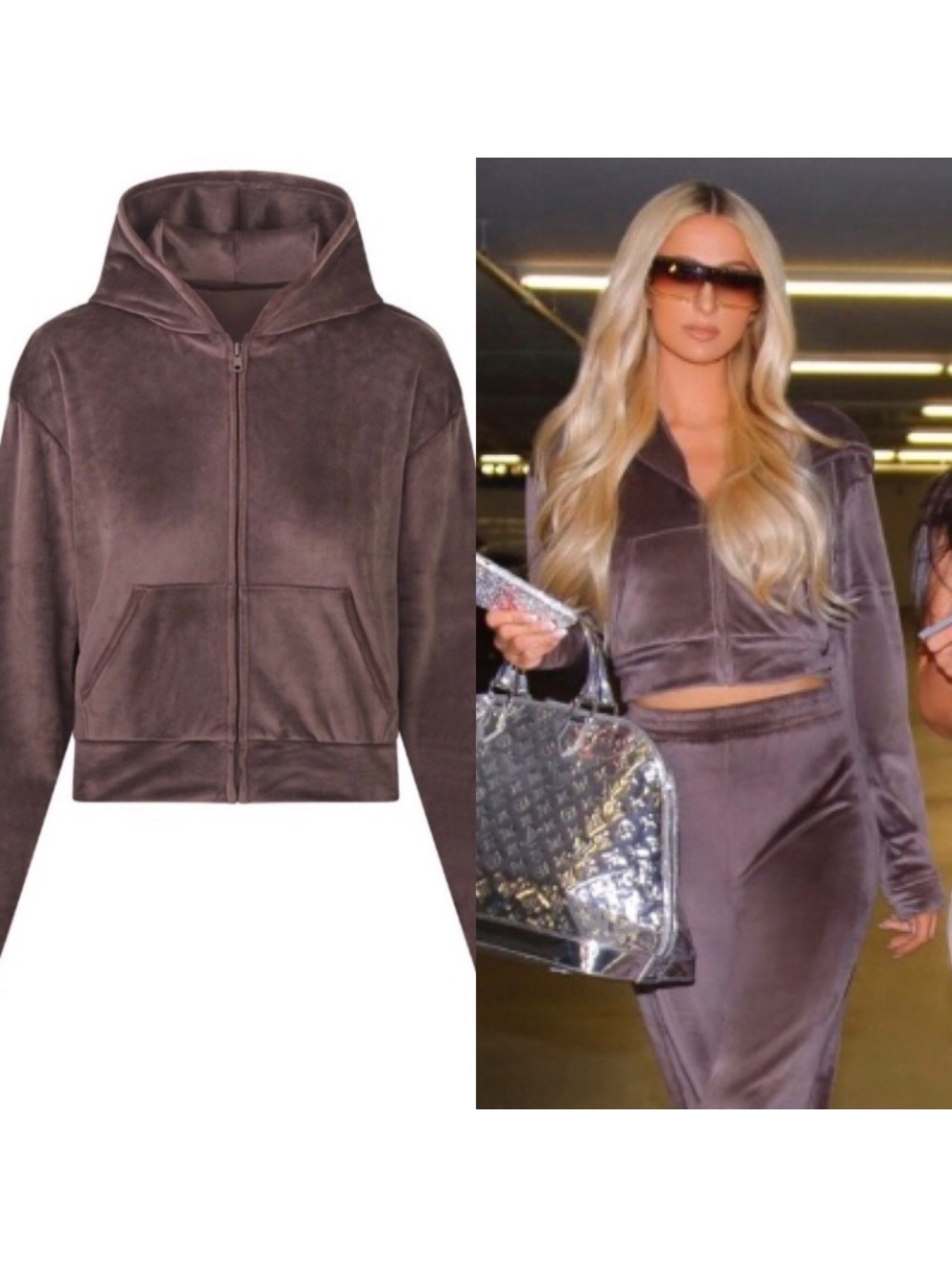 SKIMS Velour Hoodie in Amethyst Large L NEW NWT